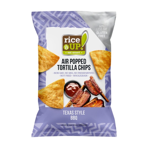 Rice Up Popped Tortilla chips Texas style BBQ 60 gr x 24 st