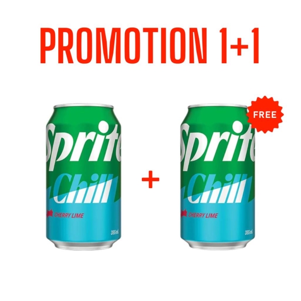 Colis Sprite chill 355 ml x 12 pc 1+1 gratuit THT 01/2026