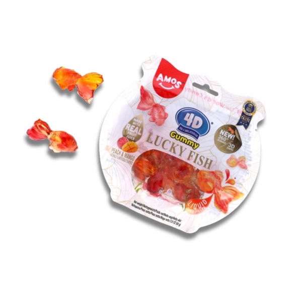 Amos 4D Gummy Goldfish - Peach Mango 60 gr x 12 pc