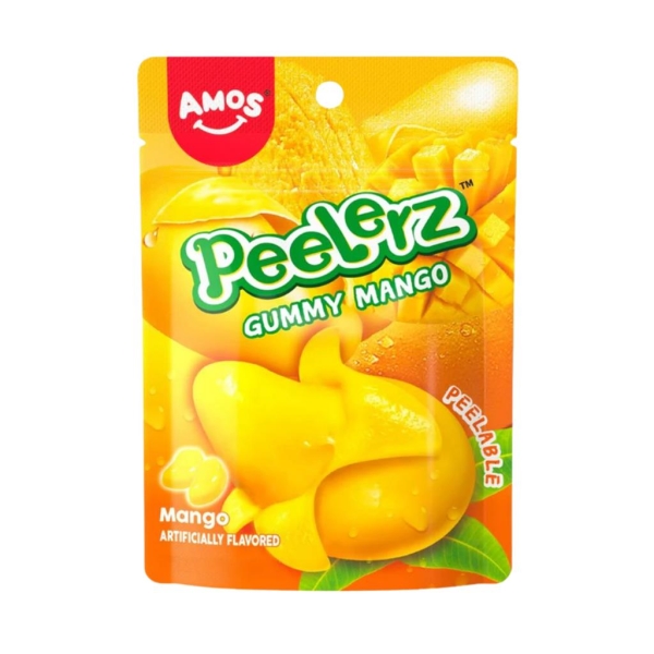 Amos Peelerz Gummy Candy - Mango 65 gr x 24 st