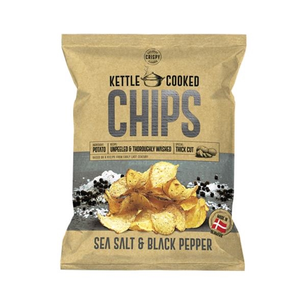 Kettle cooked chips Seasalt & Black Pepper 150 gr x 8 st